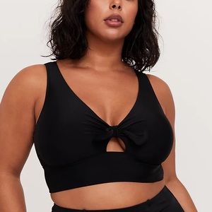 TORRID black tie front wireless bikini top